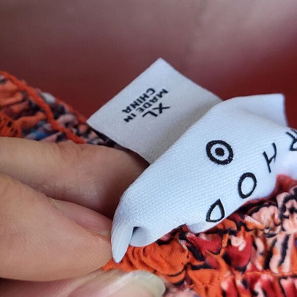 Rhode Orange Cotton Floral Dress Sz XL Cotton - Picture 2 of 4